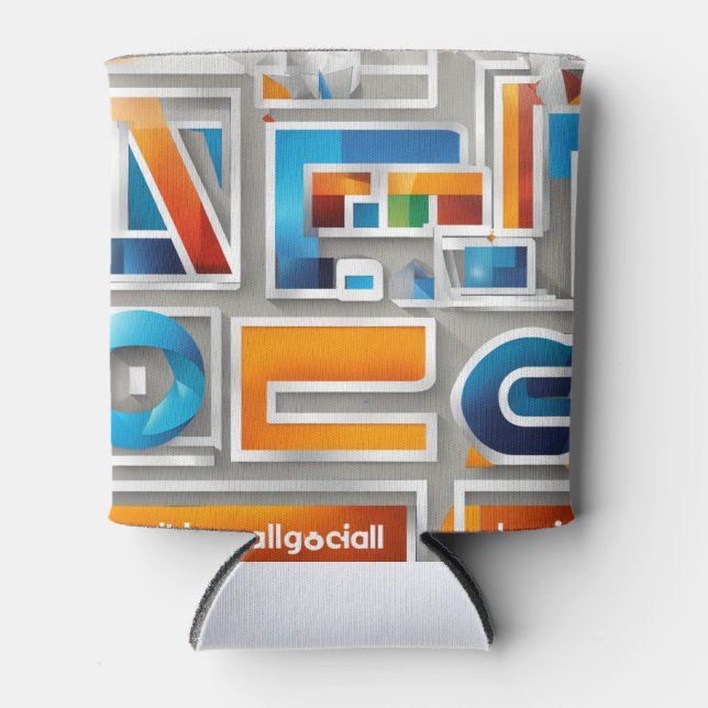 Vibrant Urban Hats Design Can Cooler (Front)