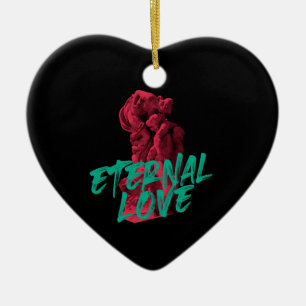 Vibrant, urban, trendy graphic design Eternal Love Ceramic Ornament