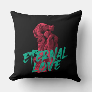 Vibrant, urban, trendy graphic design Eternal Love Cushion