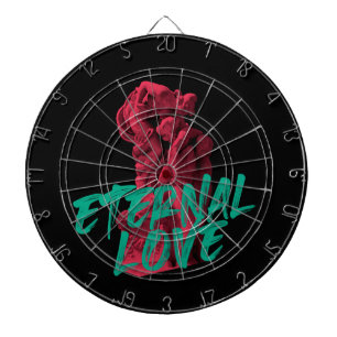 Vibrant, urban, trendy graphic design Eternal Love Dartboard