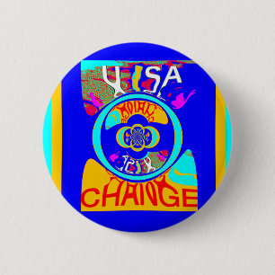 Vibrant USA Change: A Bold Statement 6 Cm Round Badge