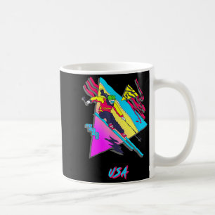 Vibrant usa skier retro style graphic ski skiing  coffee mug