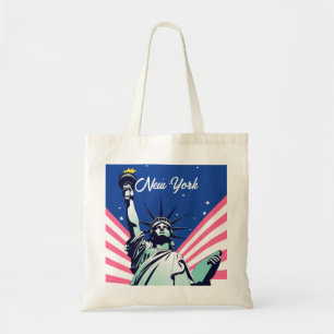 Vibrant USA Statue of Liberty New York NYC Tote Bag