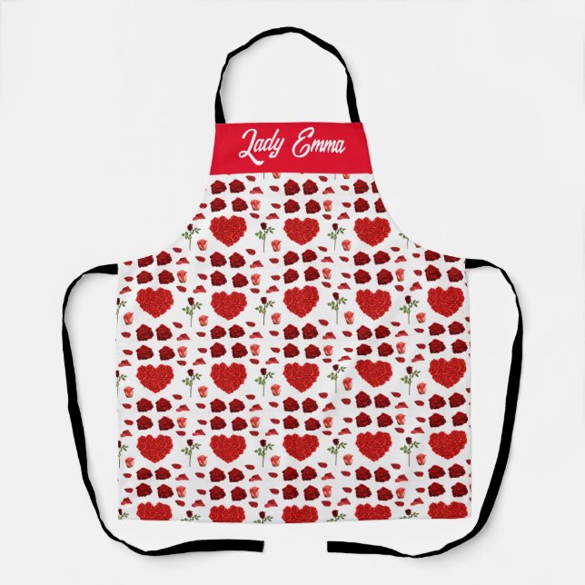 vibrant valentine heart  apron (Front)