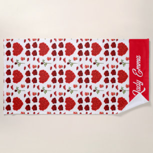 vibrant valentine heart  beach towel