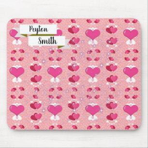 vibrant valentine heart mouse pad