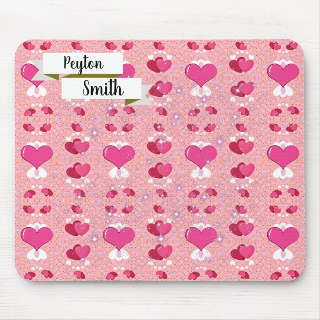 vibrant valentine heart  mouse pad (Front)