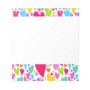Vibrant Valentine's hearts Notepad