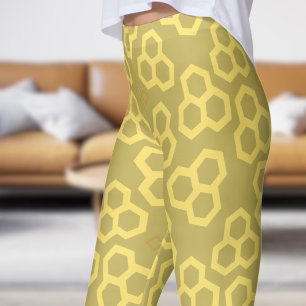 Vibrant Vegas Gold Honey Home Pattern Leggings