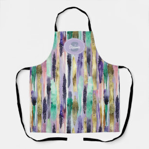 Vibrant Vertical Brushstroke Pattern (1) Apron