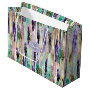 Vibrant Vertical Brushstroke Pattern (1) Large Gift Bag