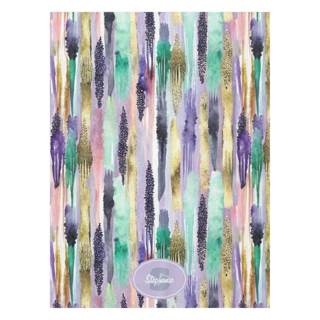 Vibrant Vertical Brushstroke Pattern (1) Tablecloth (Front)