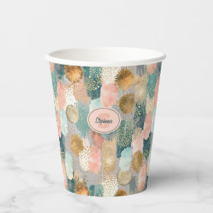 Vibrant Vertical Brushstroke Pattern (2) Paper Cups