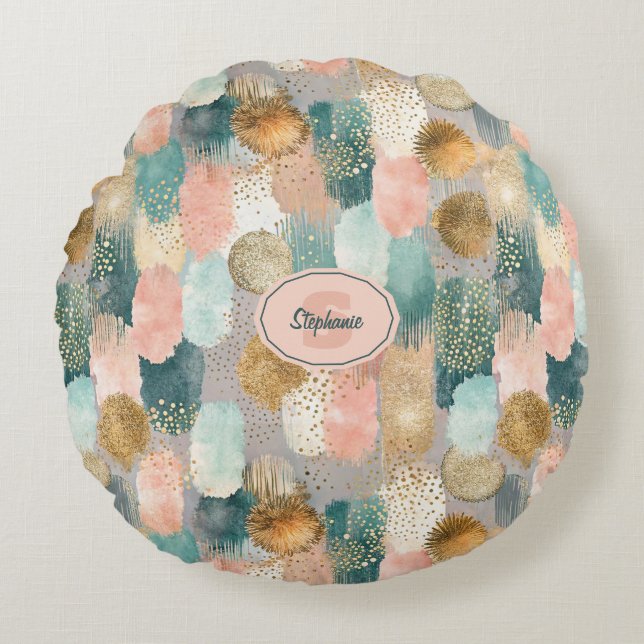 Vibrant Vertical Brushstroke Pattern (2) Round Cushion (Front)