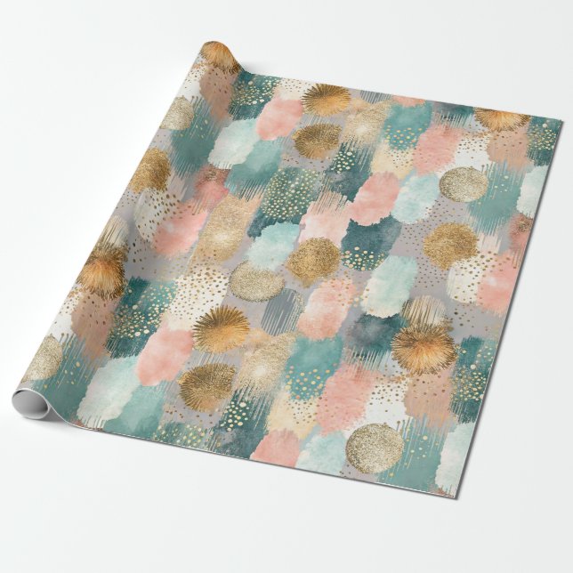 Vibrant Vertical Brushstroke Pattern (2) Wrapping Paper (Unrolled)