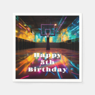 Vibrant Victory Basketball Party  Napkin