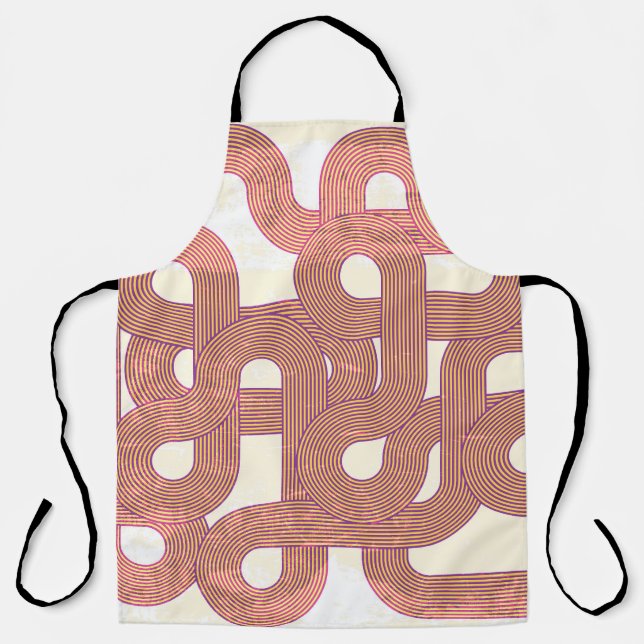 Vibrant Vintage: Abstract Colourful Lines Apron (Front)