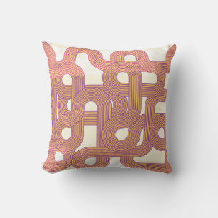 Vibrant Vintage: Abstract Colourful Lines Cushion