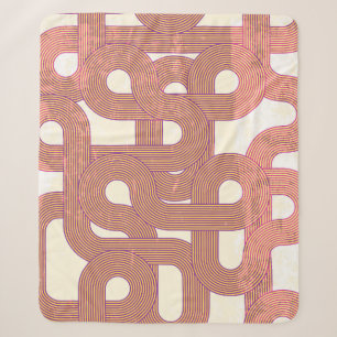 Vibrant Vintage: Abstract Colourful Lines Sherpa Blanket