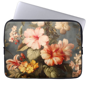 Vibrant Vintage Floral Arrangement Laptop Sleeve