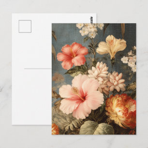 Vibrant Vintage Floral Arrangement Postcard
