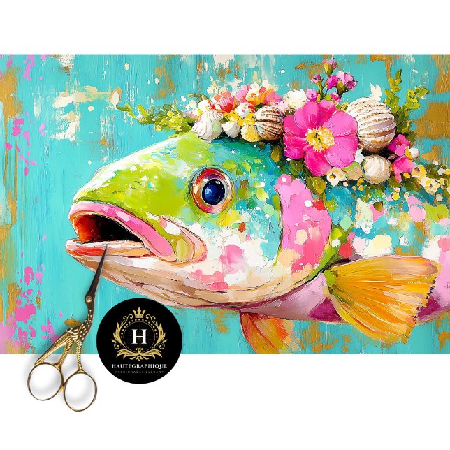 Vibrant Vintage Floral Fish Decoupage Tissue Paper (Creator Uploaded)