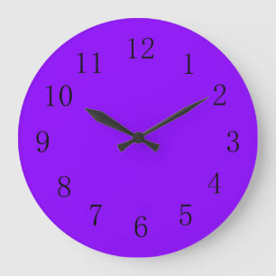Vibrant Violet Solid Colour Large Clock