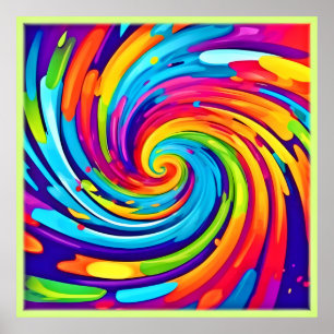 Vibrant Vortex in Artistic Whirlwind Poster