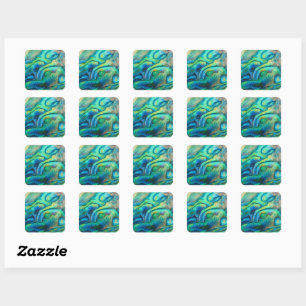 Vibrant Watercolor Abalone Shell Art Sticker