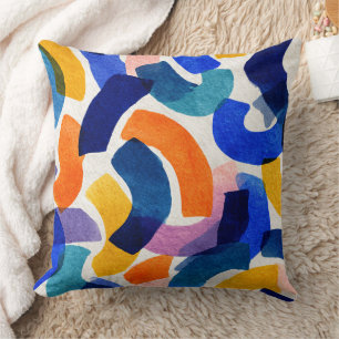 Vibrant Watercolor Abstract   Modern Artistic Cushion
