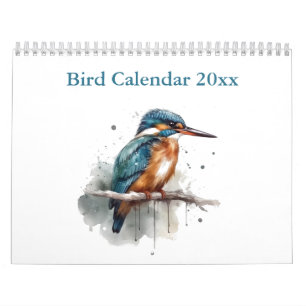 Vibrant Watercolor Birds of the World, custom Calendar