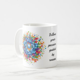 Vibrant Watercolor Blue Floral Bouquet Coffee Mug