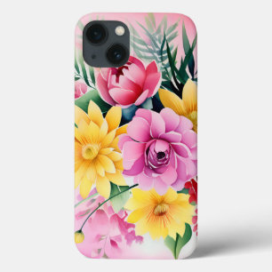 Vibrant Watercolor Bouquet Of Yellow And Pink iPhone 13 Case