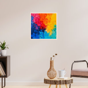 Vibrant Watercolor Chaos Art Poster