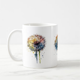 Vibrant Watercolor Dandelion Series Artistic Coffee Mug
