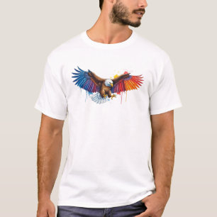 Vibrant Watercolor Eagle with Spread Wings T-Shirt
