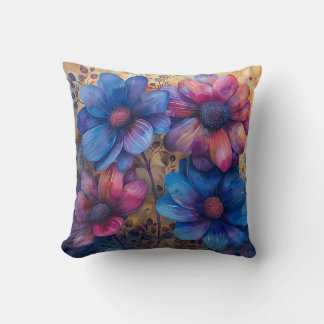 Vibrant Watercolor Floral Cushion