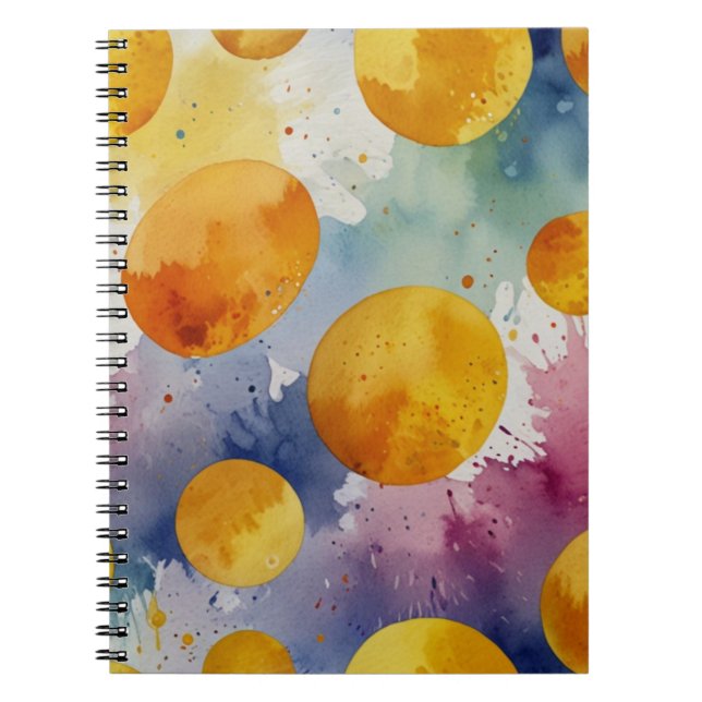 Vibrant Watercolor Floral Notebook  (Front)