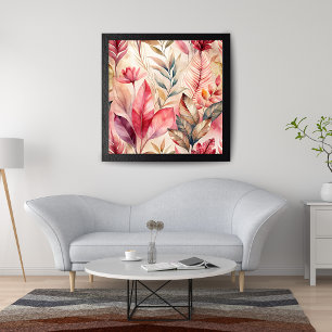 Vibrant Watercolor Floral Pattern for Home Decor Photo Print
