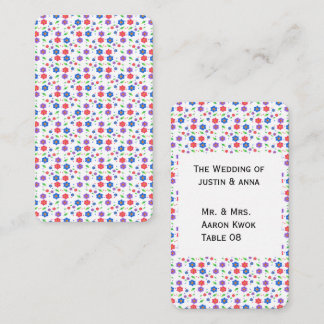 Vibrant Watercolor Floral Pattern Wildflowers Place Card
