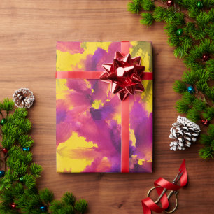 Vibrant Watercolor Floral Seamless Pattern Wrapping Paper