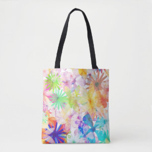 Vibrant Watercolor Floral Symphony Tote Bag