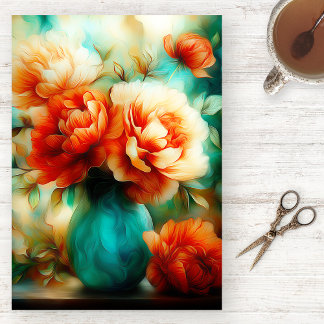Vibrant Watercolor Floral Tissue Paper