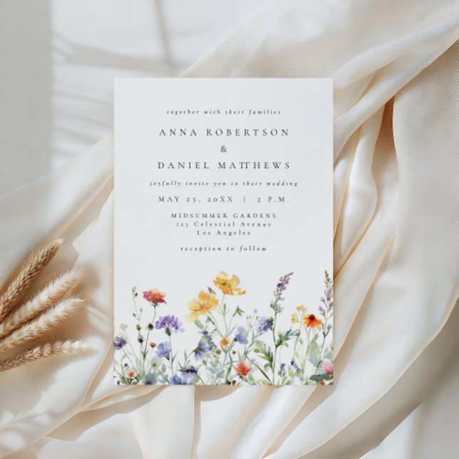 Vibrant Watercolor Floral Wedding Invitation (Creator Uploaded)