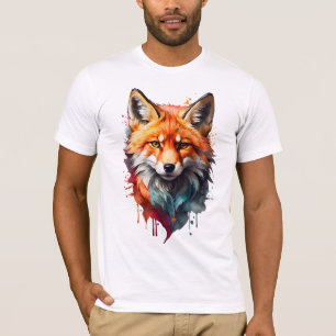 Vibrant Watercolor Fox T-Shirt – Bold and Wild