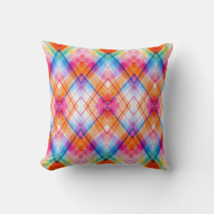 Vibrant Watercolor Geometric Throw Pillow