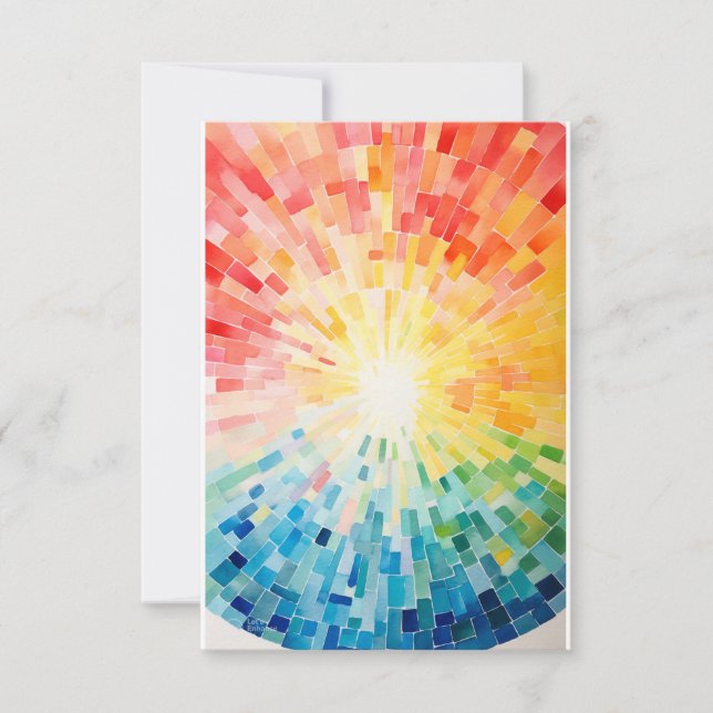Vibrant Watercolor Mosaic Greeting Card (Front)
