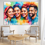 Vibrant Watercolor Portrait Smiling Faces Wall Poster<br><div class="desc">Brighten your space with this vibrant watercolor portrait poster. Featuring four smiling faces surrounded by fluid watercolor splashes,  this artwork blends modern portraiture with artistic colour washes. A lively and uplifting piece,  it’s perfect for living rooms,  offices,  studios,  or anywhere that needs a burst of positivity and style.</div>