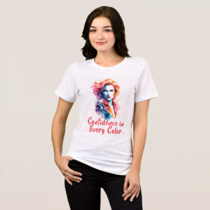 Vibrant Watercolor Power Woman Tri-Blend Shirt