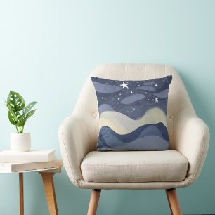 Vibrant Watercolor Star Shining Throw Pillow